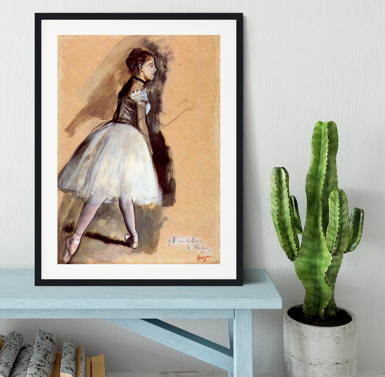Dancer in step position 1 by Degas Framed Print - Canvas Art Rocks - 1