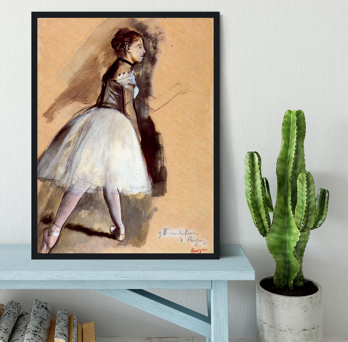 Dancer in step position 1 by Degas Framed Print - Canvas Art Rocks - 2