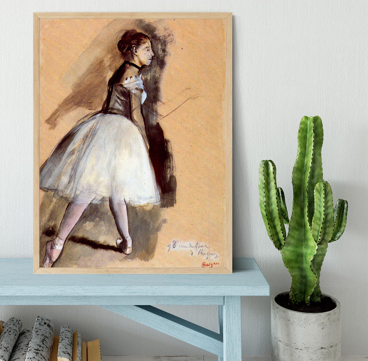 Dancer in step position 1 by Degas Framed Print - Canvas Art Rocks - 4