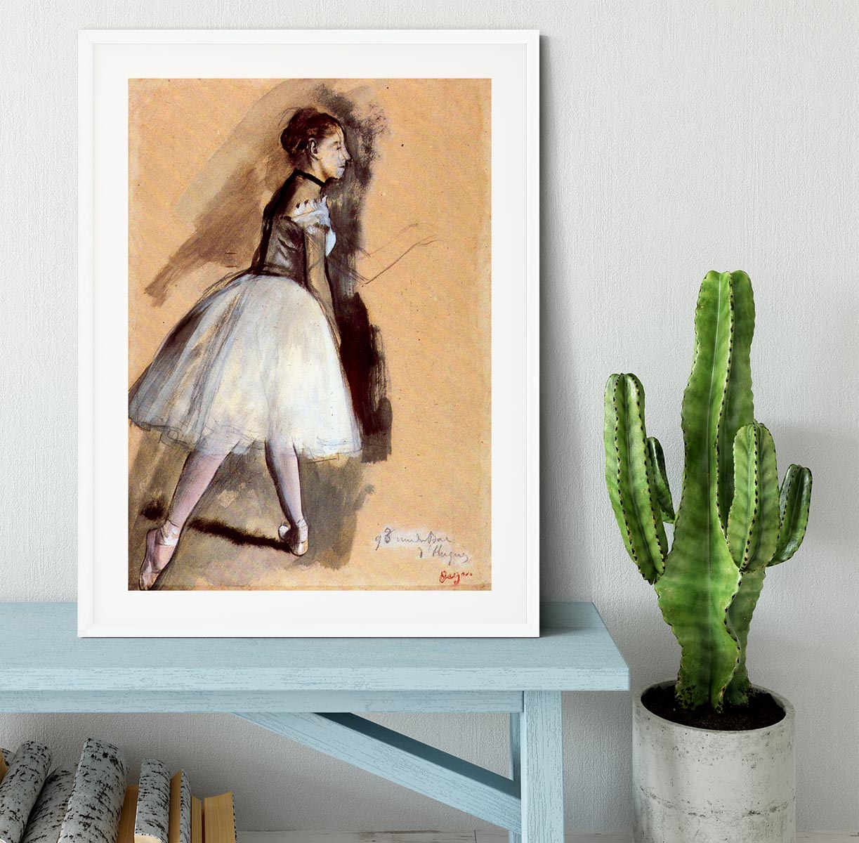 Dancer in step position 1 by Degas Framed Print - Canvas Art Rocks - 5