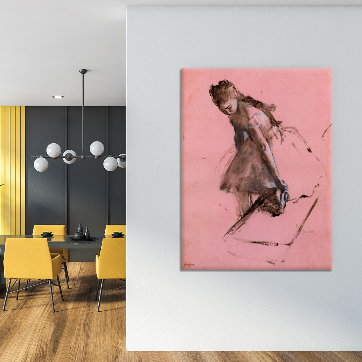 Dancer slipping on her shoe by Degas Canvas Print or Poster - Canvas Art Rocks - 4