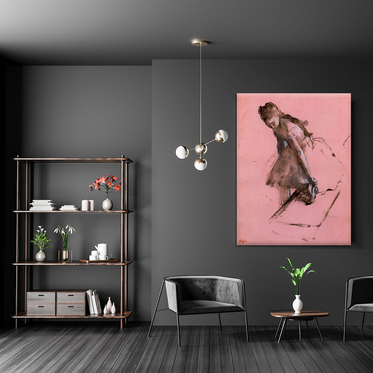Dancer slipping on her shoe by Degas Canvas Print or Poster - Canvas Art Rocks - 5