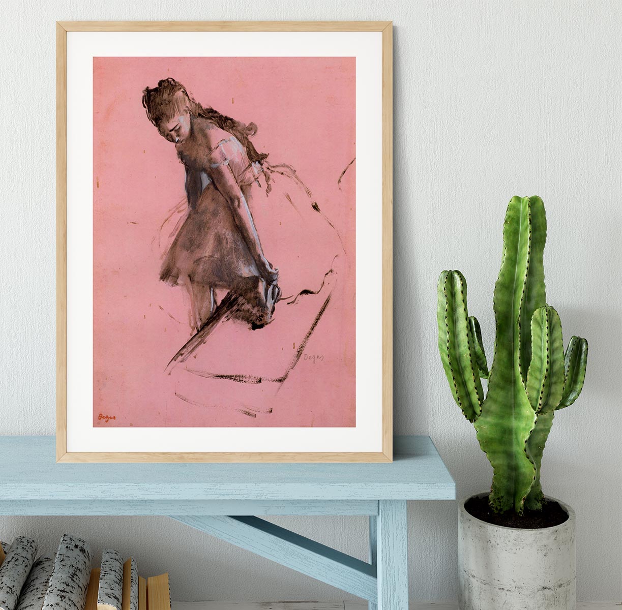 Dancer slipping on her shoe by Degas Framed Print - Canvas Art Rocks - 3
