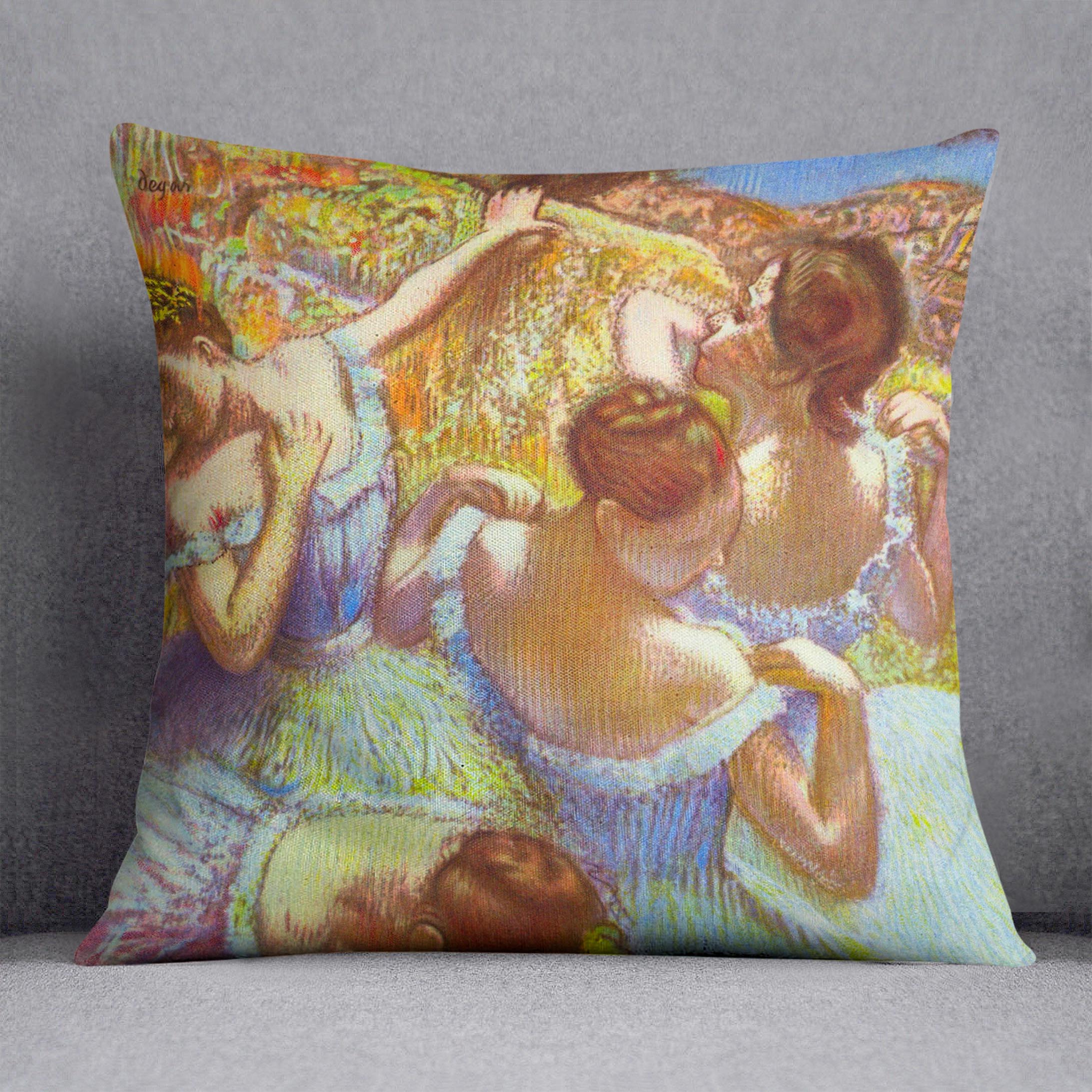 Dancers in blue by Degas Cushion