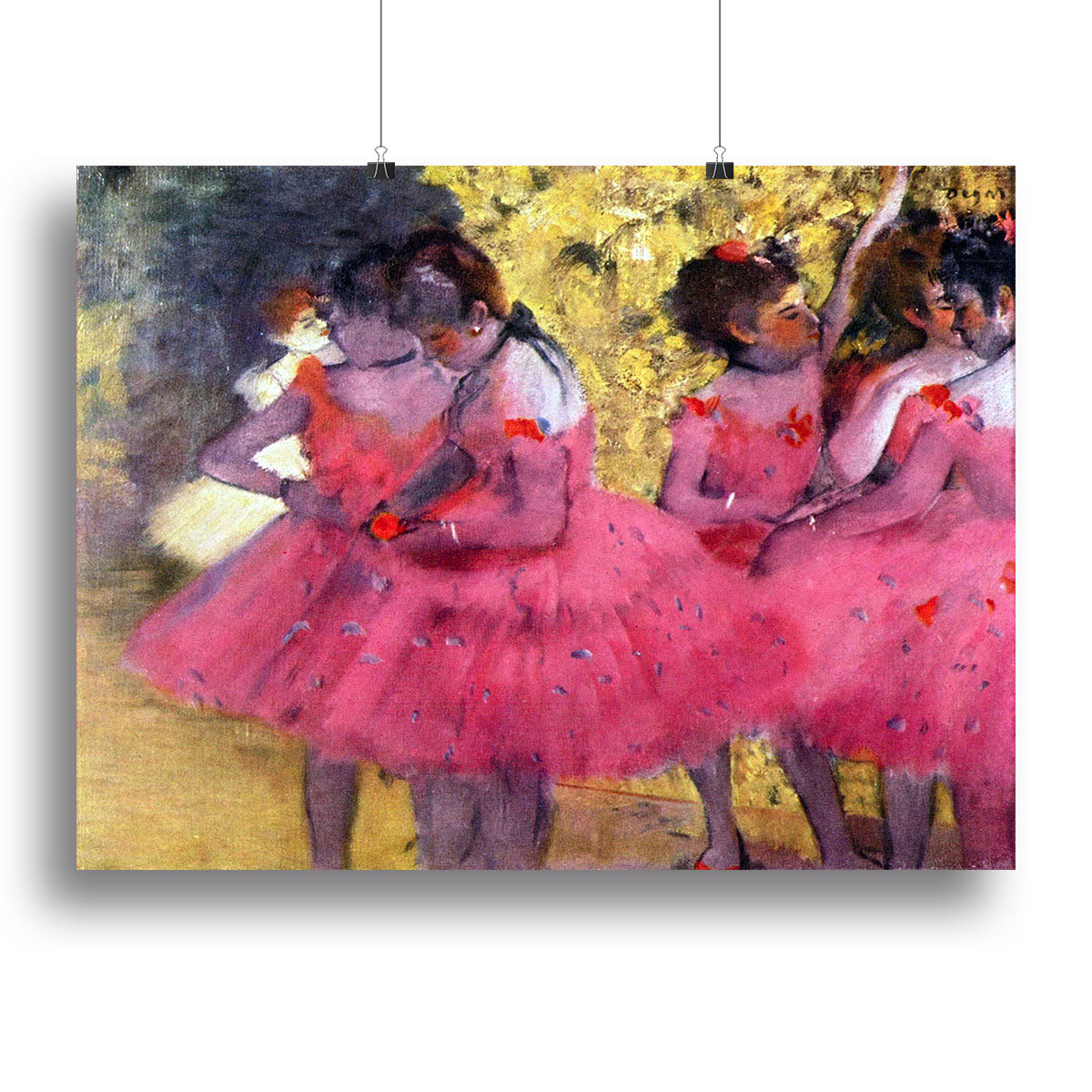Dancers in pink between the scenes by Degas Canvas Print or Poster - Canvas Art Rocks - 2