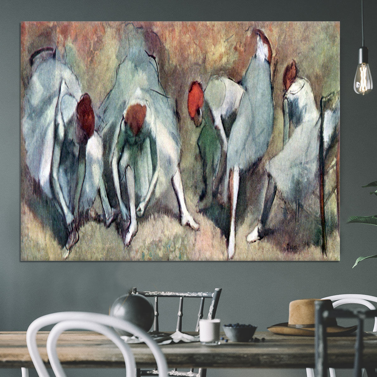Dancers lace their shoes by Degas Canvas Print or Poster - Canvas Art Rocks - 3