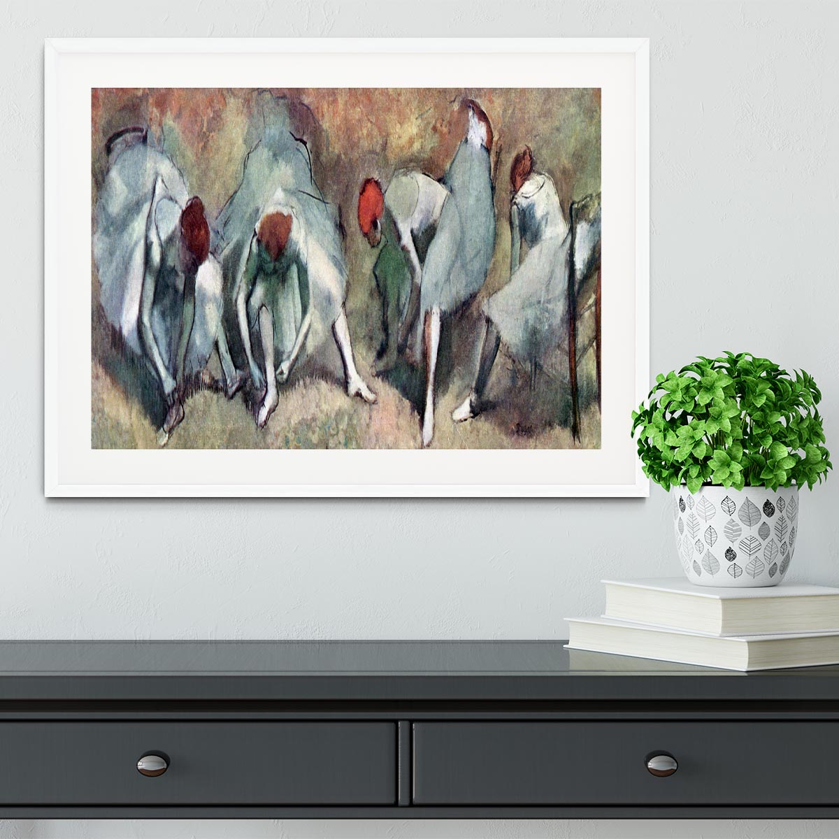 Dancers lace their shoes by Degas Framed Print - Canvas Art Rocks - 5