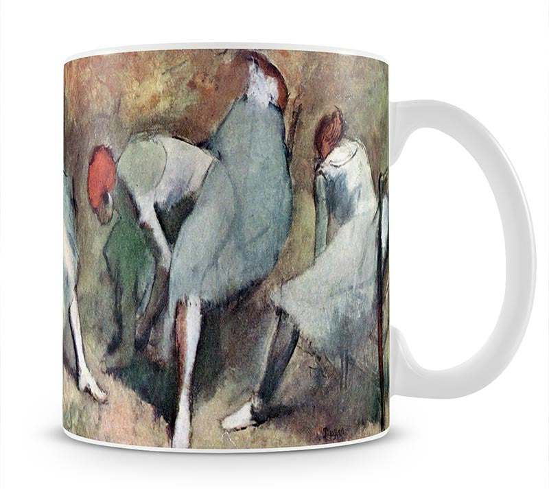 Dancers lace their shoes by Degas Mug - Canvas Art Rocks - 1