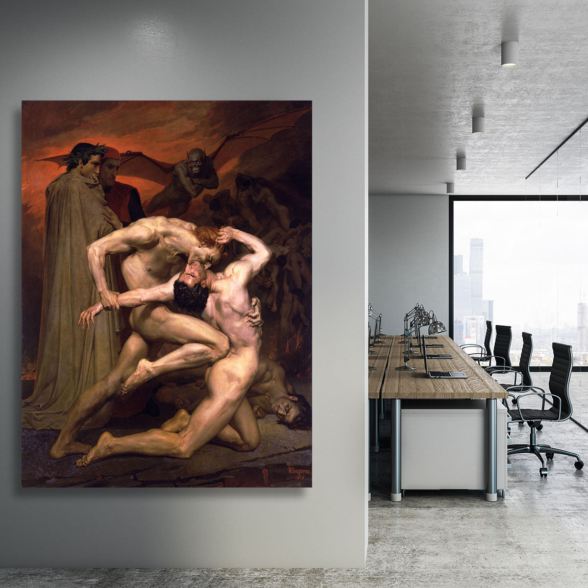 Dante And Virgil In Hell By Bouguereau Canvas Print or Poster - Canvas Art Rocks - 3
