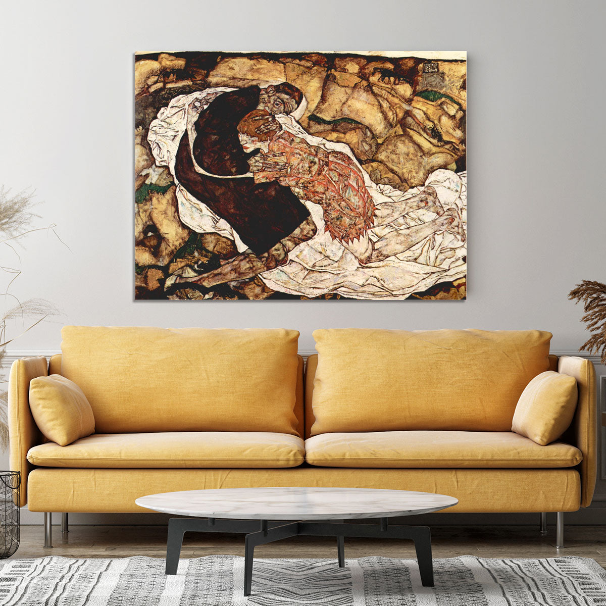 Death and the Woman by Egon Schiele Canvas Print or Poster - Canvas Art Rocks - 4