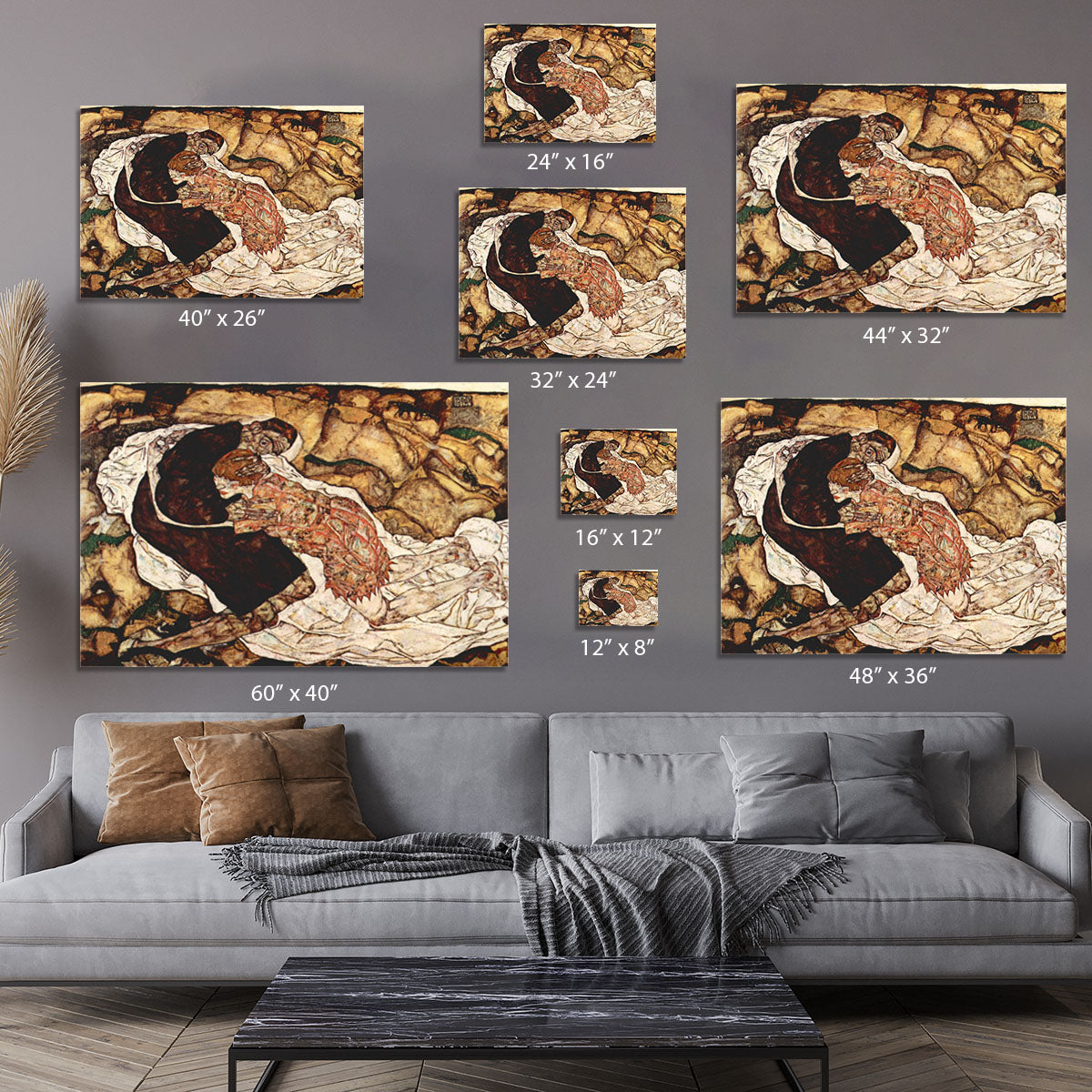 Death and the Woman by Egon Schiele Canvas Print or Poster - Canvas Art Rocks - 7