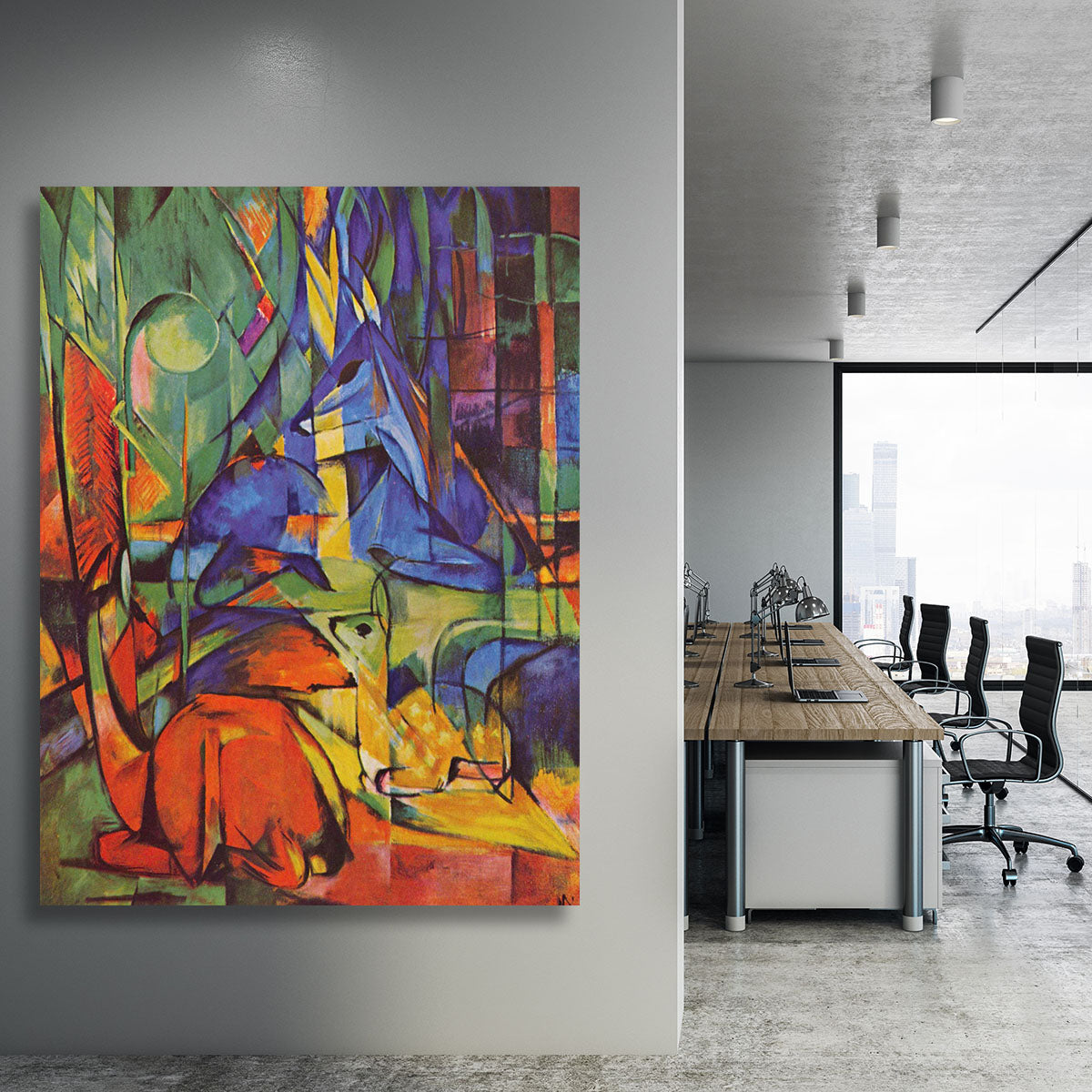 Deer in Forest by Franz Marc Canvas Print or Poster - Canvas Art Rocks - 3