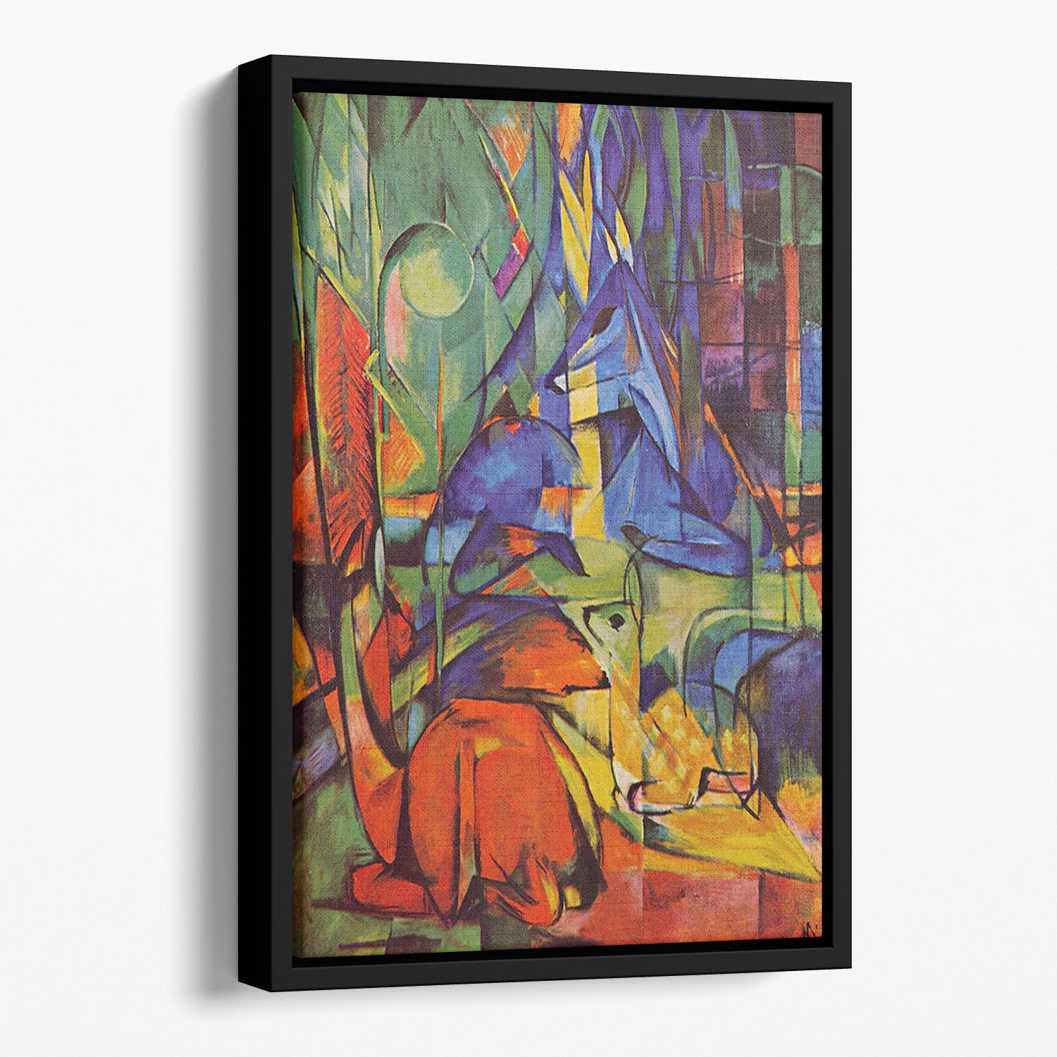 Deer in Forest by Franz Marc Floating Framed Canvas