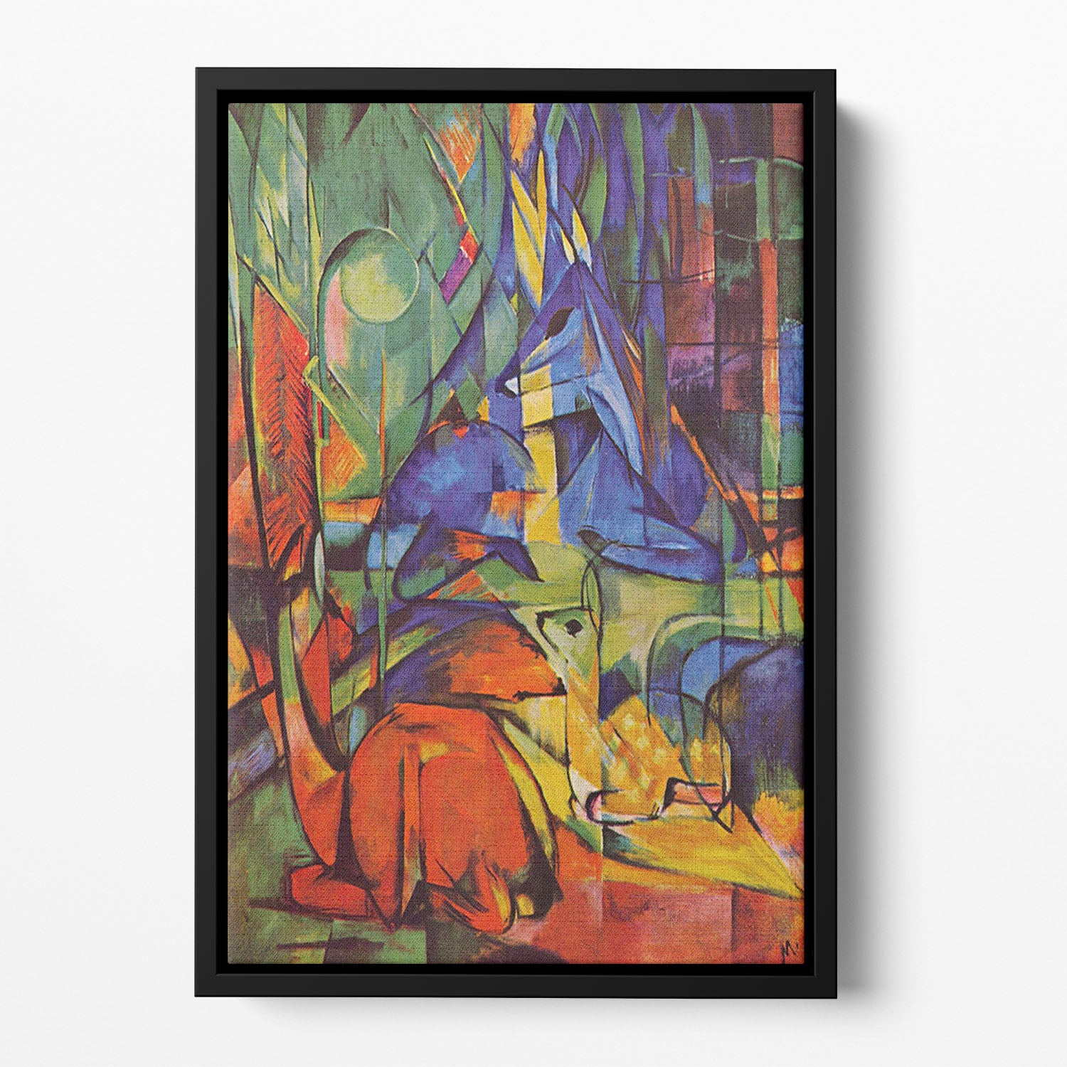 Deer in Forest by Franz Marc Floating Framed Canvas