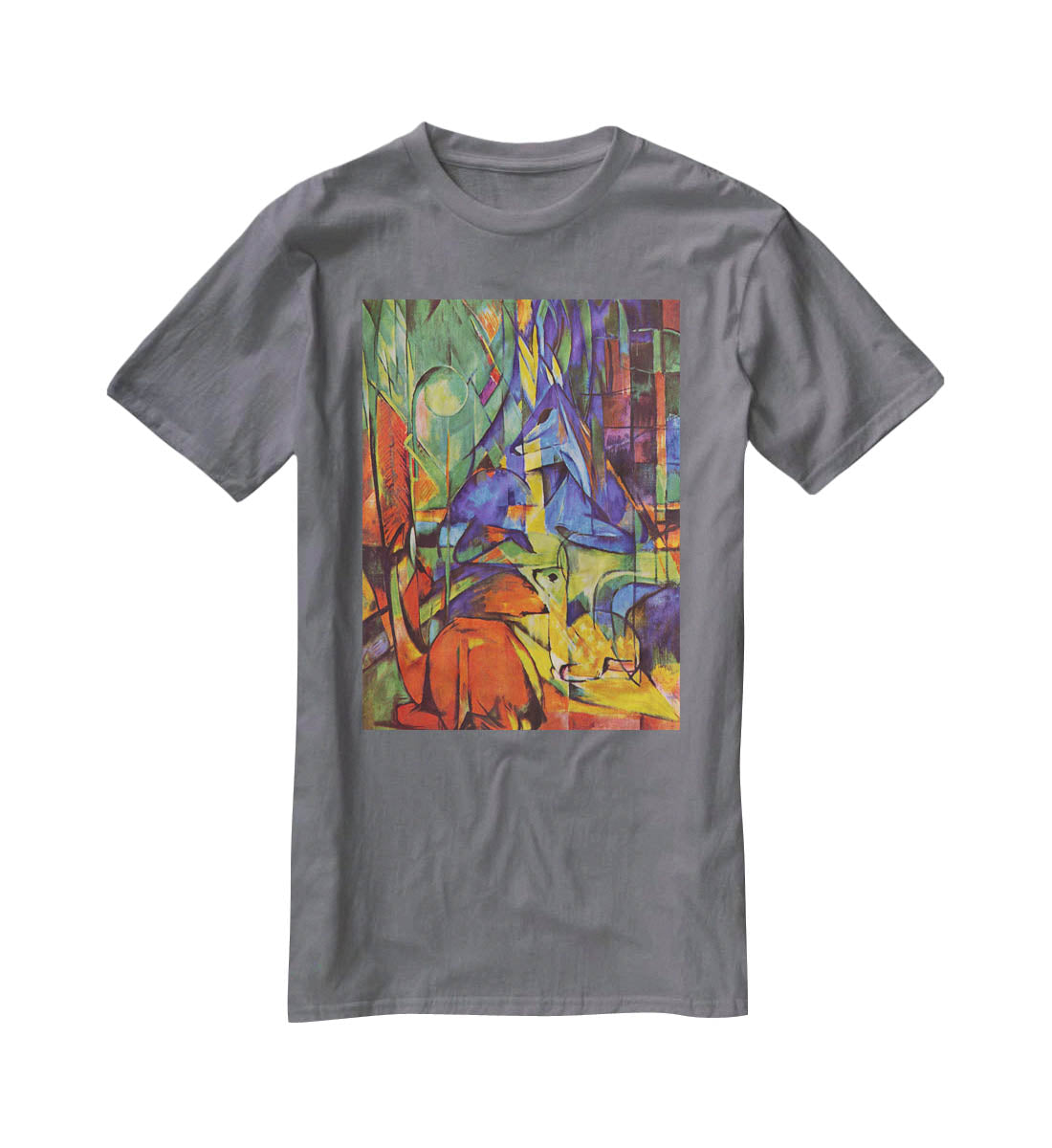 Deer in Forest by Franz Marc T-Shirt - Canvas Art Rocks - 3