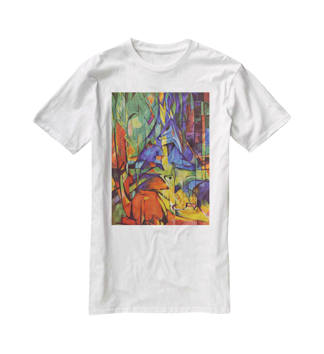 Deer in Forest by Franz Marc T-Shirt - Canvas Art Rocks - 5