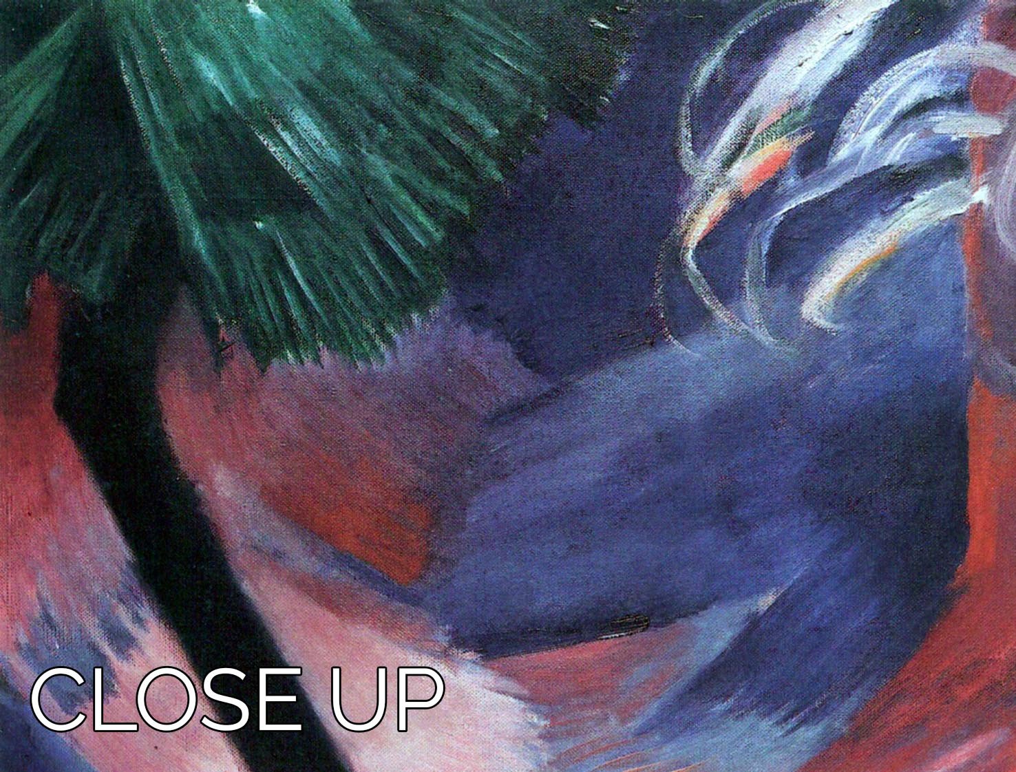 Deer in the forest II by Franz Marc 3 Split Panel Canvas Print - Canvas Art Rocks - 3