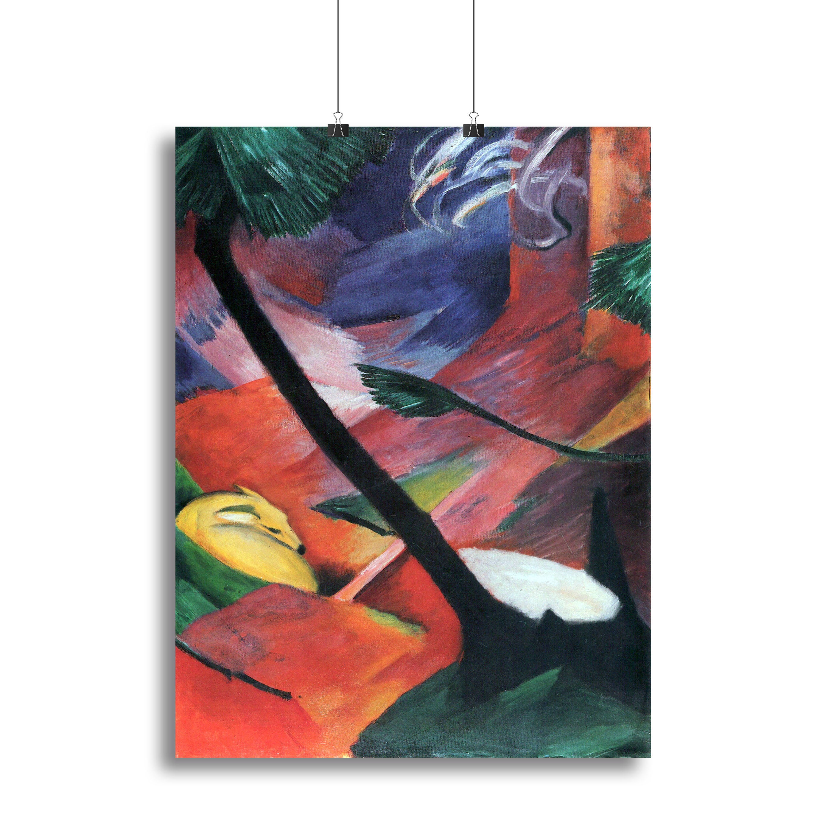 Deer in the forest II by Franz Marc Canvas Print or Poster - Canvas Art Rocks - 2