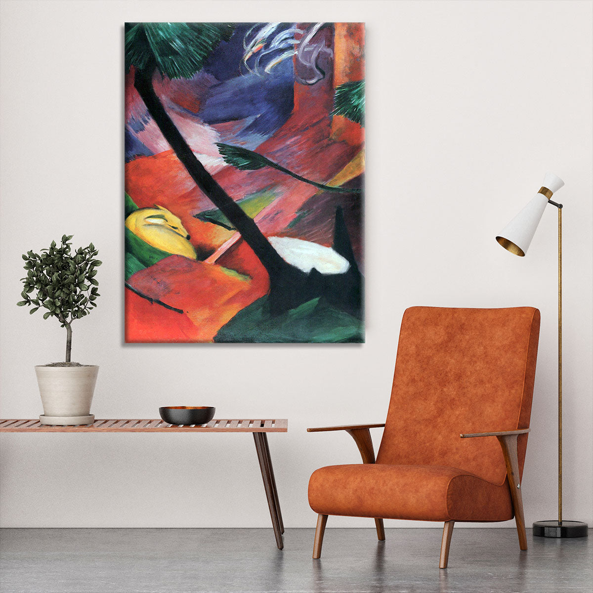 Deer in the forest II by Franz Marc Canvas Print or Poster - Canvas Art Rocks - 6