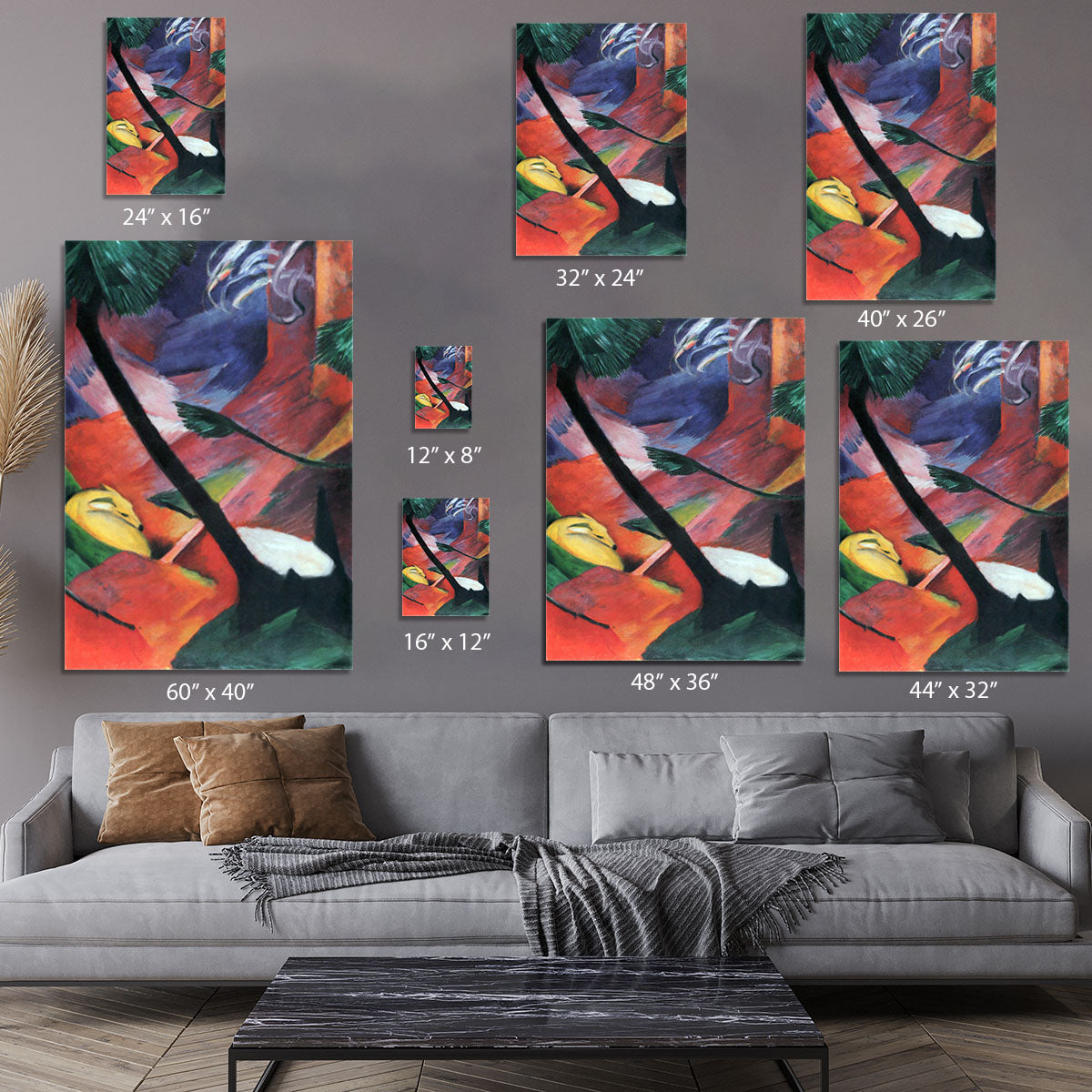 Deer in the forest II by Franz Marc Canvas Print or Poster - Canvas Art Rocks - 7