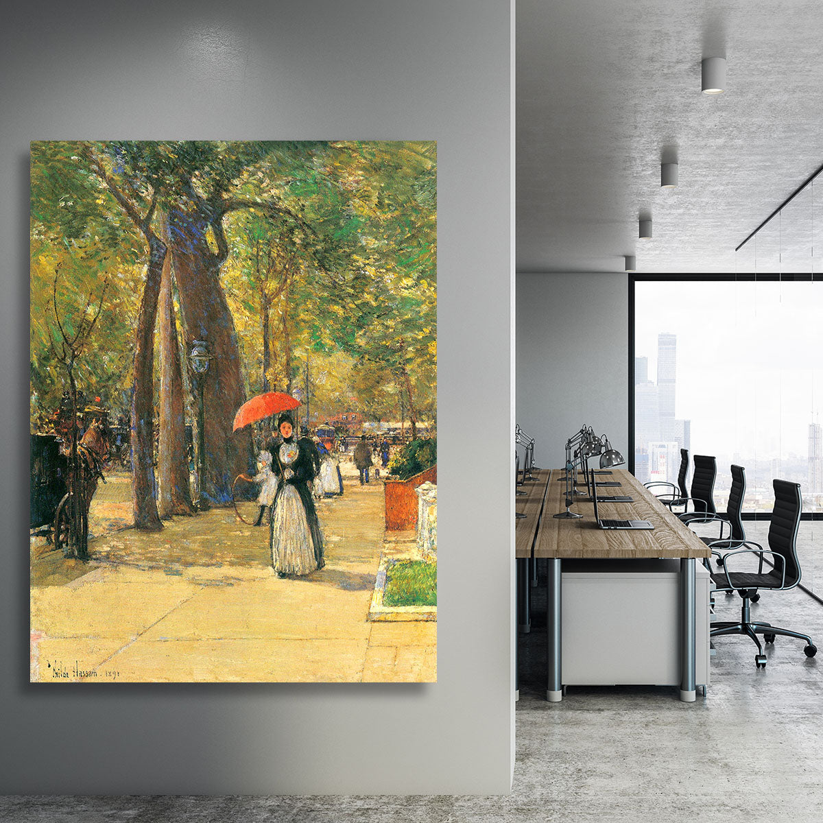 Die Fifth Avenue beim Washington Square by Hassam Canvas Print or Poster - Canvas Art Rocks - 3