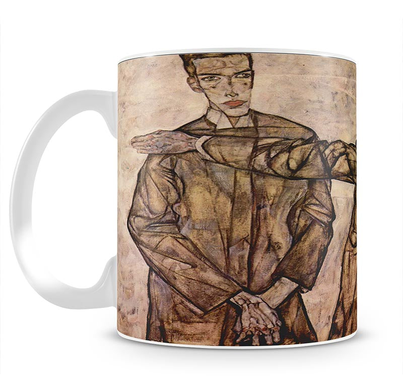 Double Portrait of Heinrich Bensch and his Son Otto by Egon Schiele Mug - Canvas Art Rocks - 1