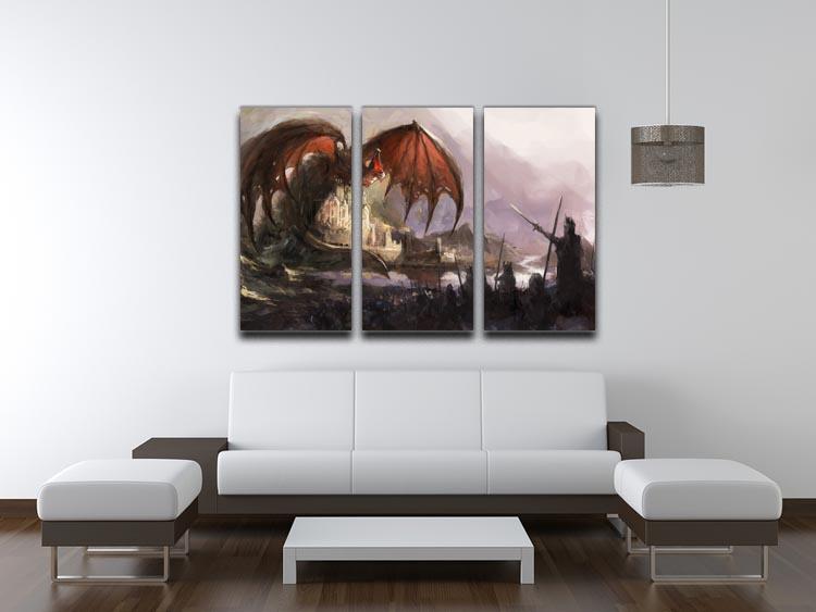 Dragon 3 Split Panel Canvas Print - Canvas Art Rocks - 3