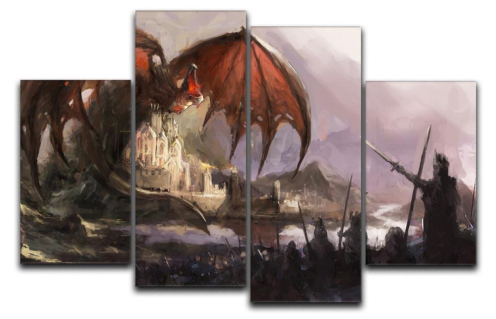 Dragon 4 Split Panel Canvas - Canvas Art Rocks - 1