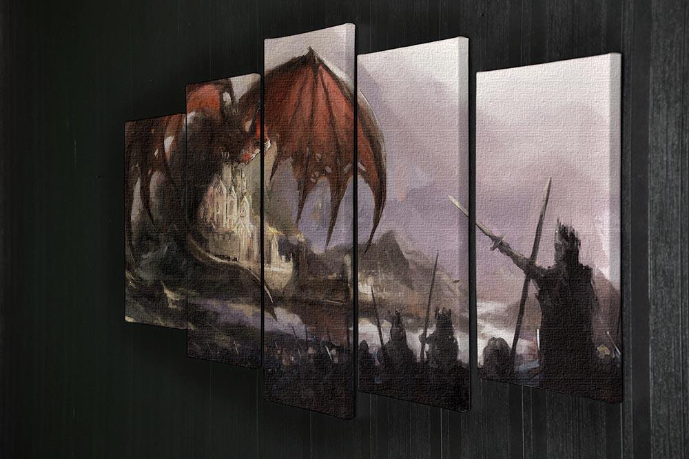 Dragon 5 Split Panel Canvas - Canvas Art Rocks - 2