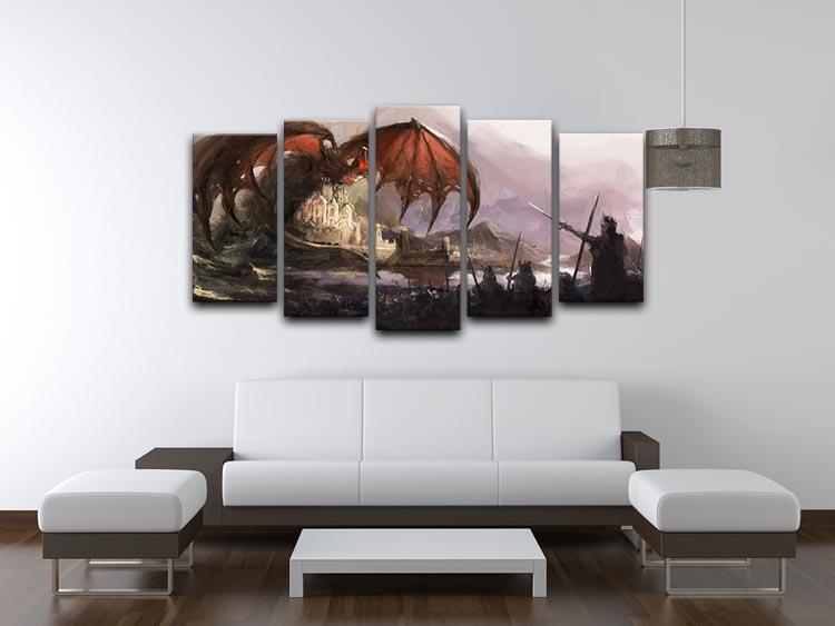 Dragon 5 Split Panel Canvas - Canvas Art Rocks - 3