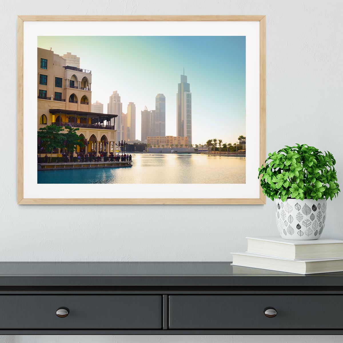 Dubai downtown at sunset Framed Print - Canvas Art Rocks - 3