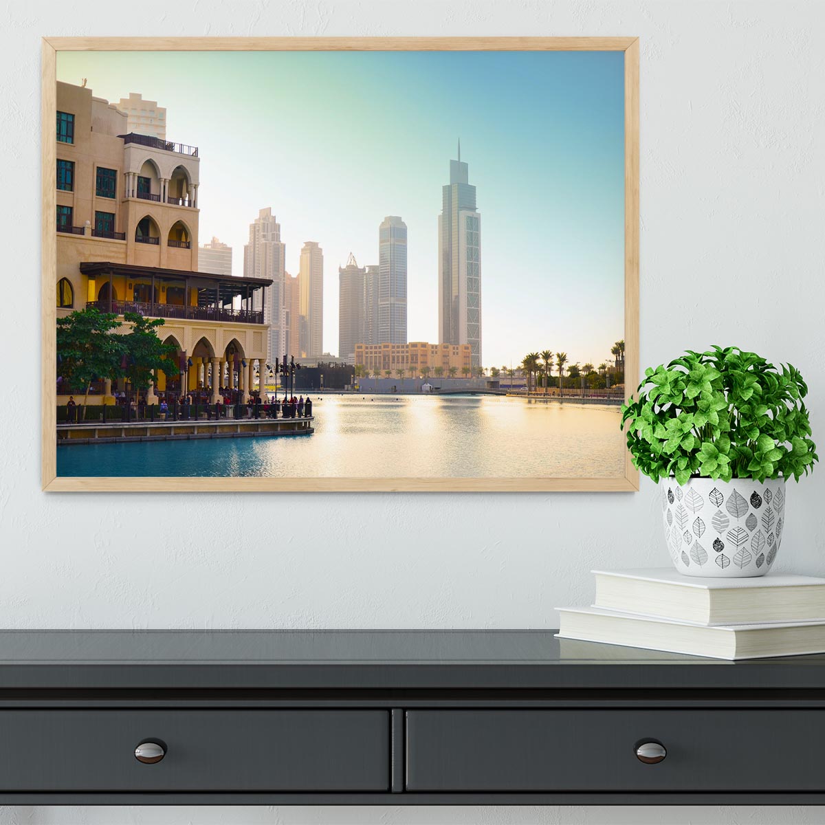 Dubai downtown at sunset Framed Print - Canvas Art Rocks - 4