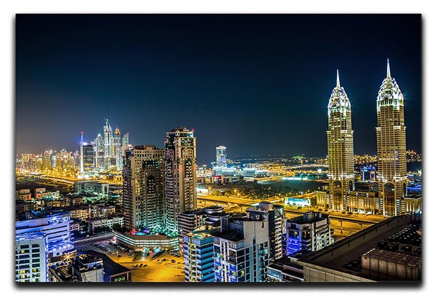 Dubai downtown night scene Canvas Print or Poster  - Canvas Art Rocks - 1