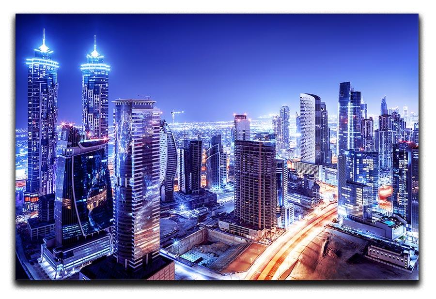 Dubai downtown night scene UAE Canvas Print or Poster  - Canvas Art Rocks - 1