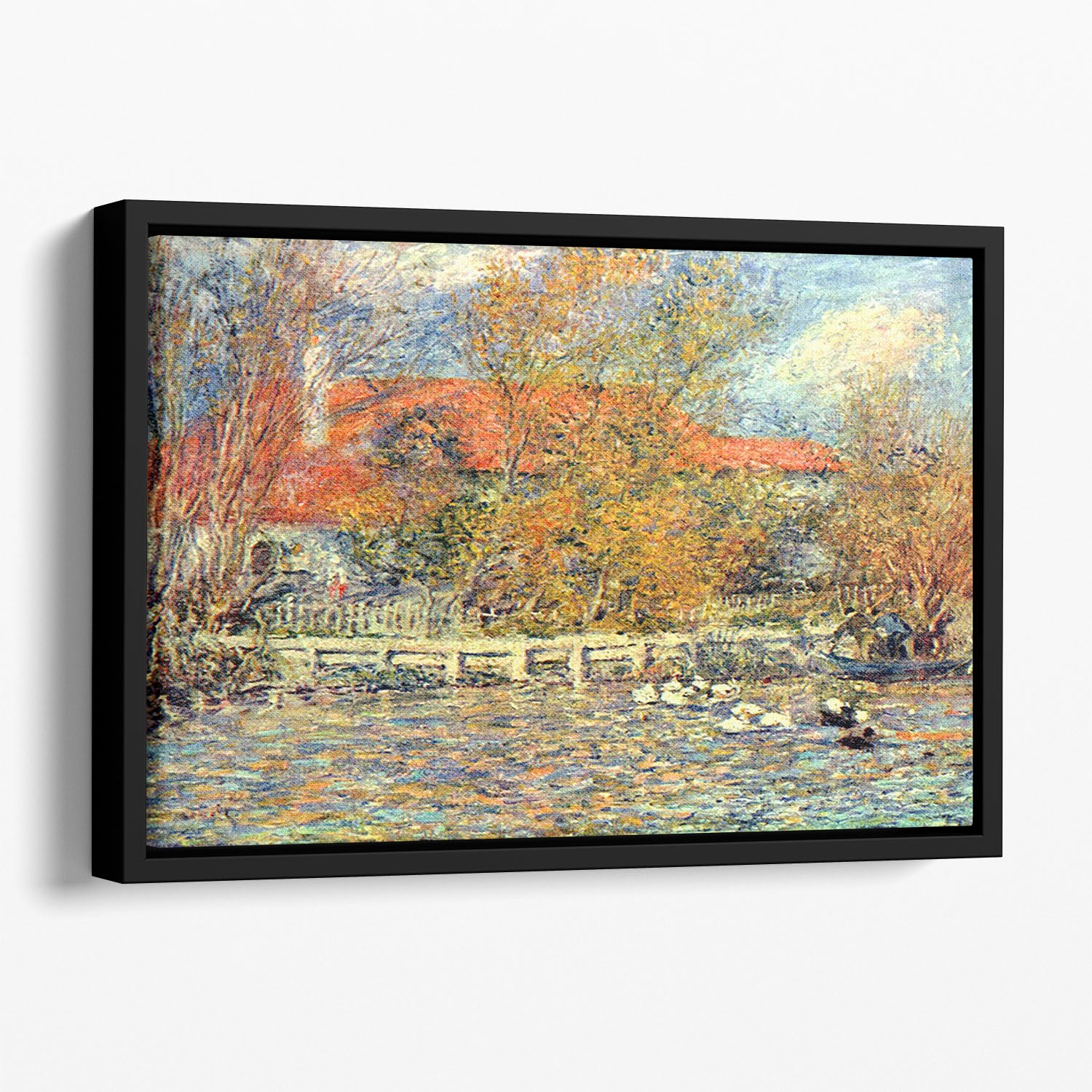 Duck pond by Renoir Floating Framed Canvas