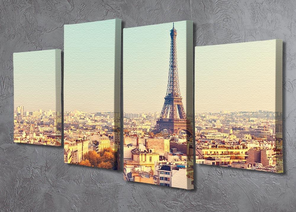 Eiffel tower at sunset 4 Split Panel Canvas  - Canvas Art Rocks - 2