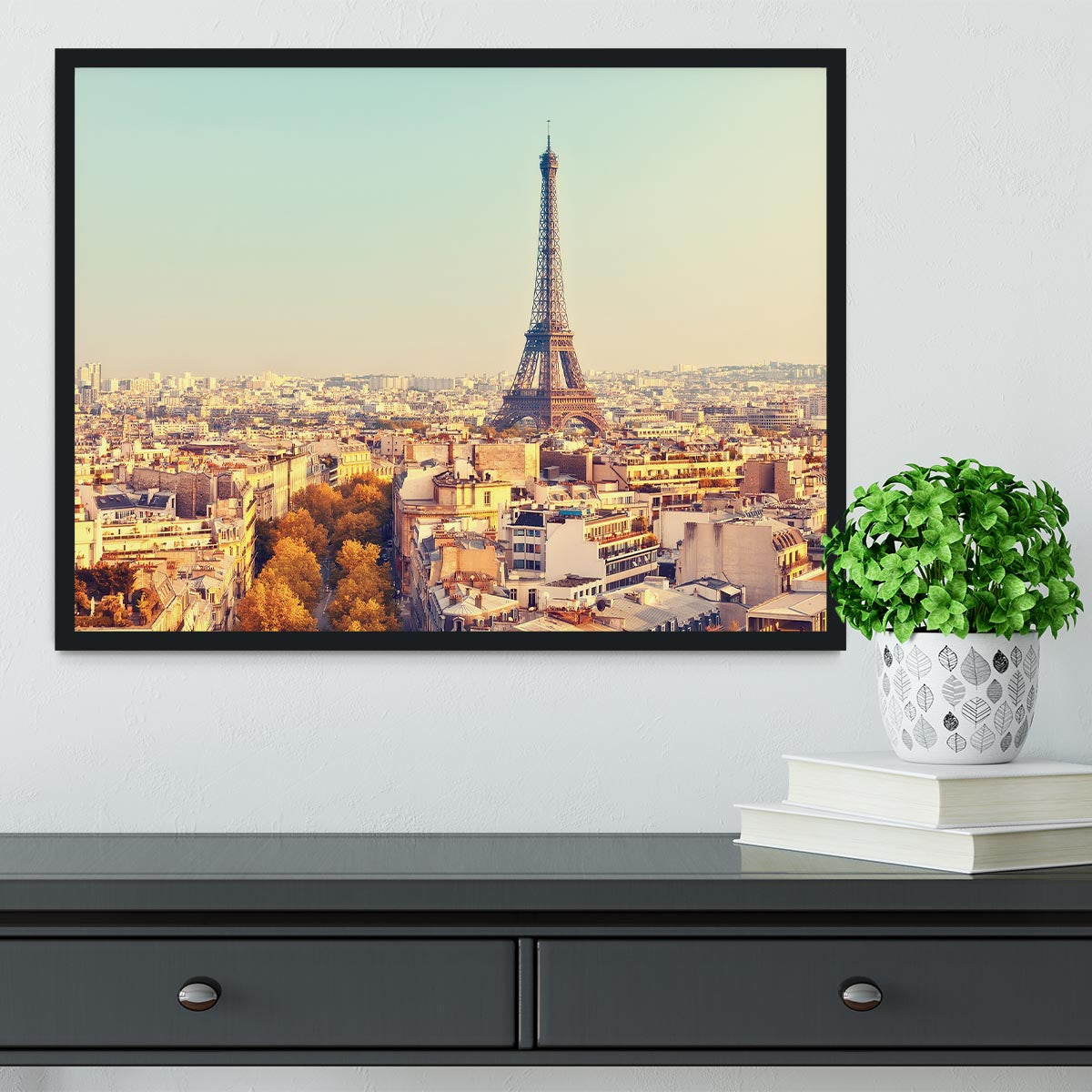 Eiffel tower at sunset Framed Print - Canvas Art Rocks - 2