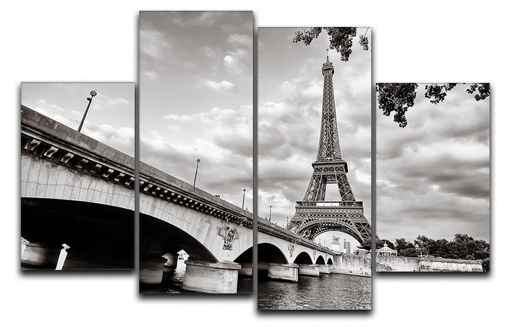 Eiffel tower view from Seine river 4 Split Panel Canvas - Canvas Art Rocks - 1