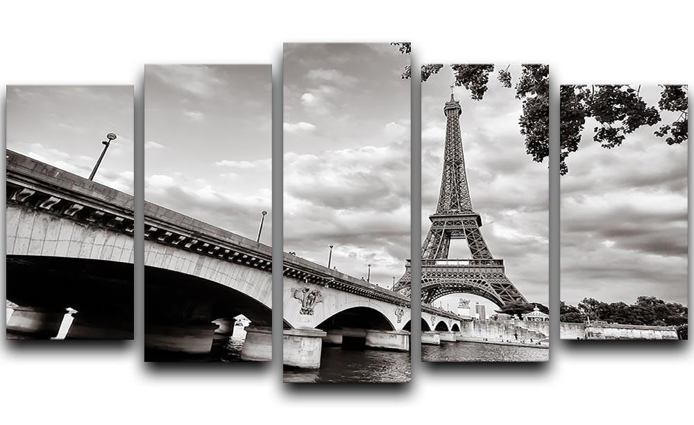 Eiffel tower view from Seine river 5 Split Panel Canvas - Canvas Art Rocks - 1