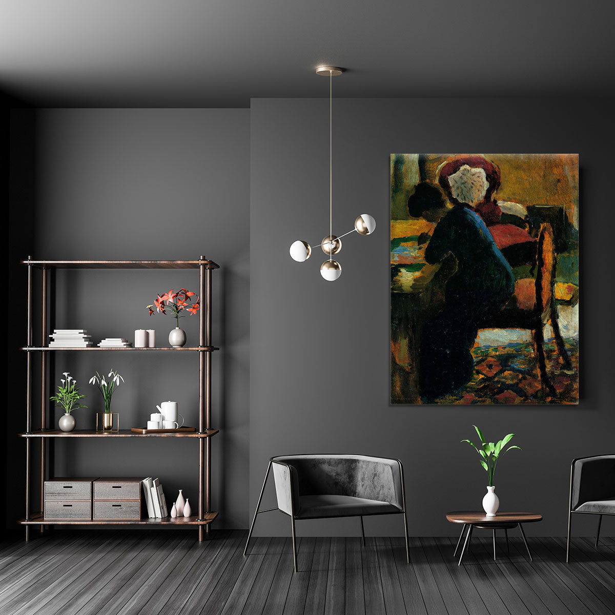 Elisabeth at the desk by Macke Canvas Print or Poster - Canvas Art Rocks - 5