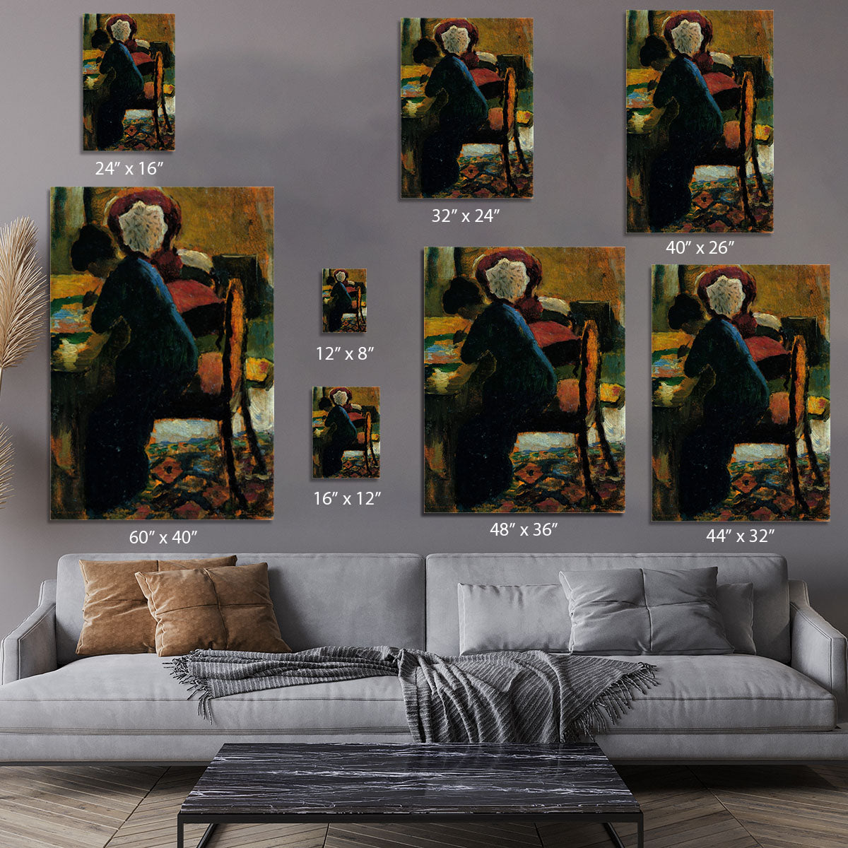 Elisabeth at the desk by Macke Canvas Print or Poster - Canvas Art Rocks - 7