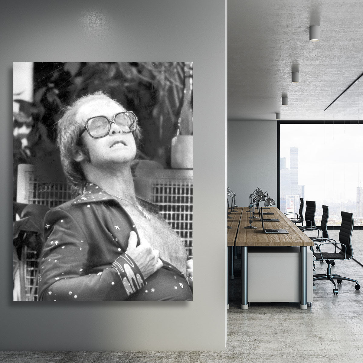 Elton John onstage 1975 Canvas Print or Poster - Canvas Art Rocks - 3