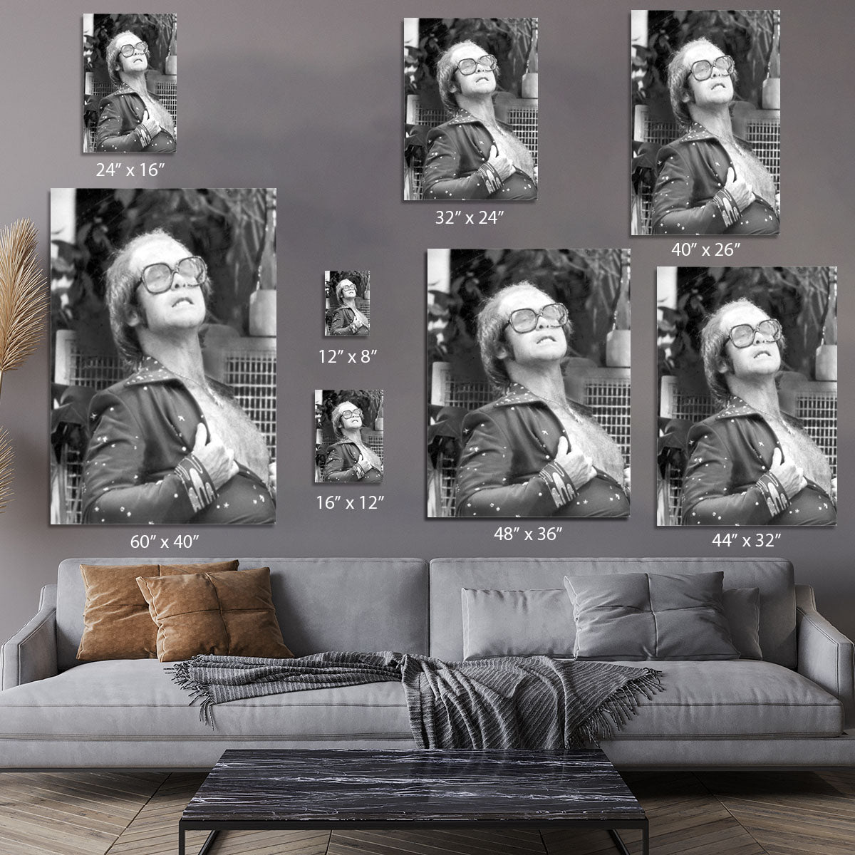 Elton John onstage 1975 Canvas Print or Poster - Canvas Art Rocks - 7