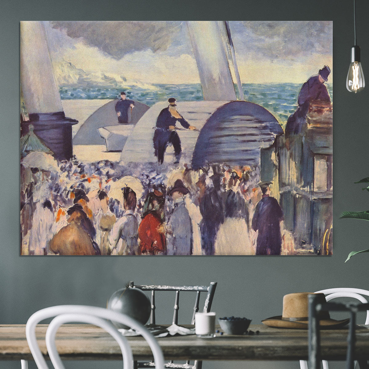 Embarkation of the Folkestone by Manet Canvas Print or Poster - Canvas Art Rocks - 3