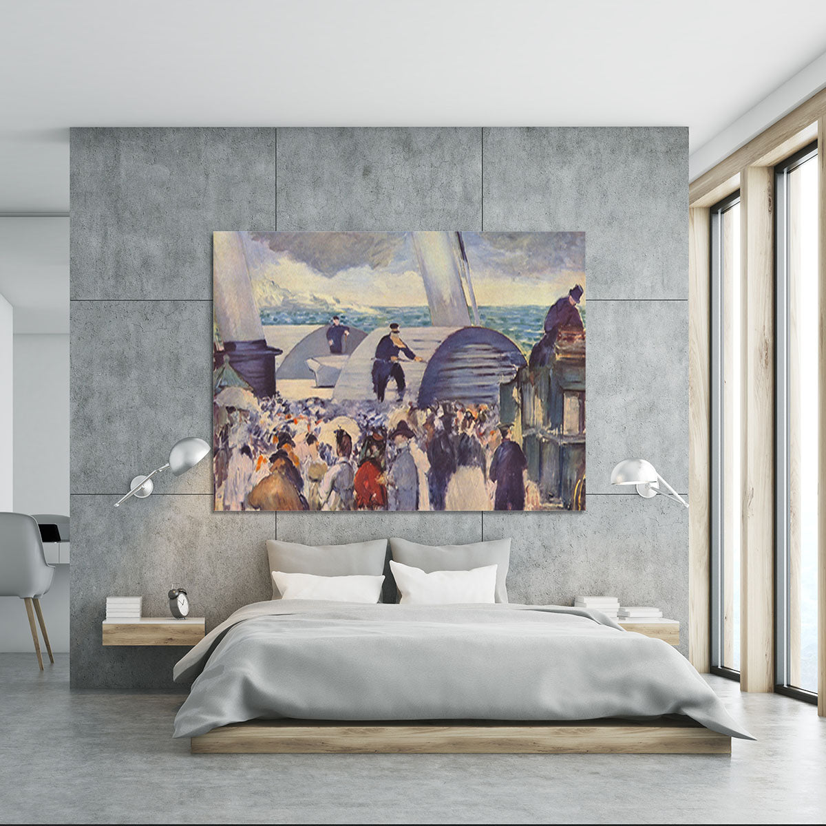 Embarkation of the Folkestone by Manet Canvas Print or Poster - Canvas Art Rocks - 5