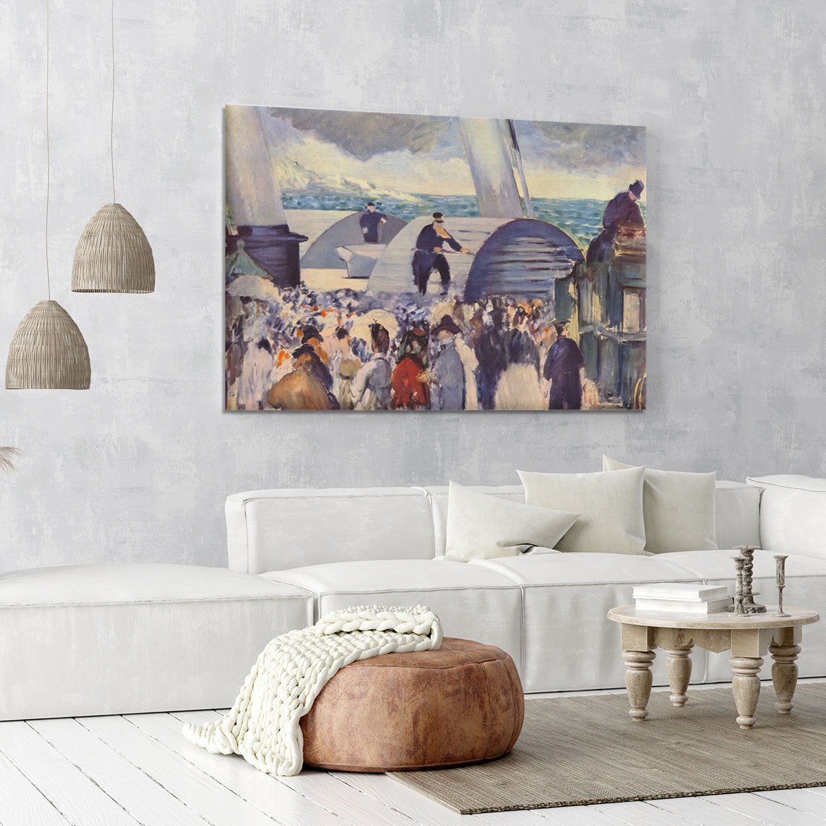 Embarkation of the Folkestone by Manet Canvas Print or Poster - Canvas Art Rocks - 6
