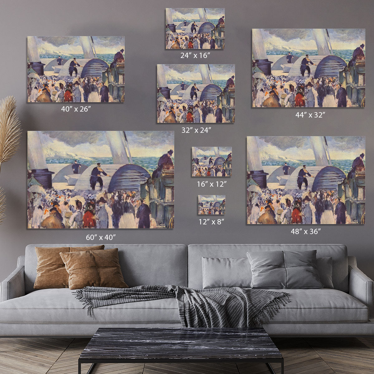 Embarkation of the Folkestone by Manet Canvas Print or Poster - Canvas Art Rocks - 7