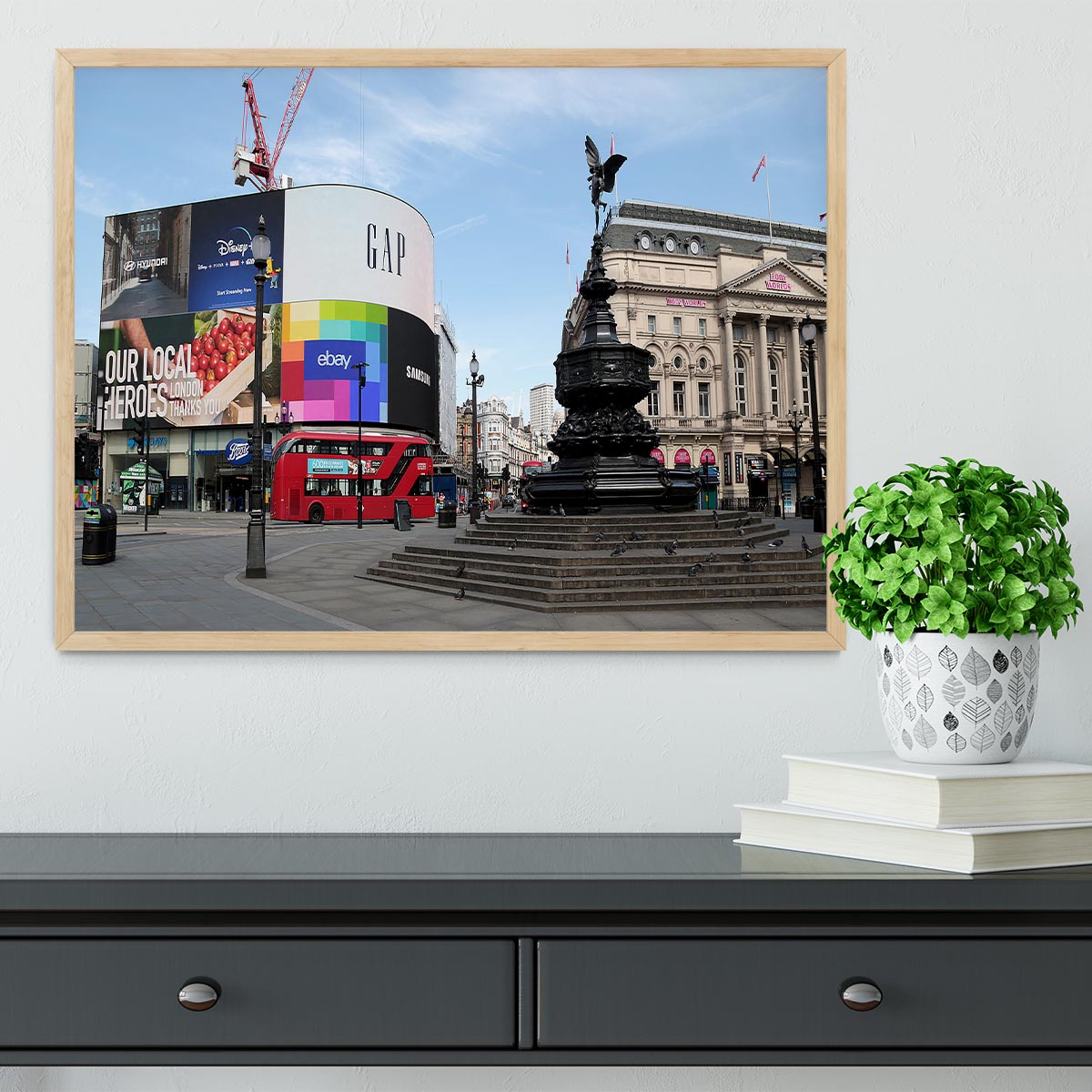 Empty Piccadilly Circus London under Lockdown 2020 Framed Print - Canvas Art Rocks - 4