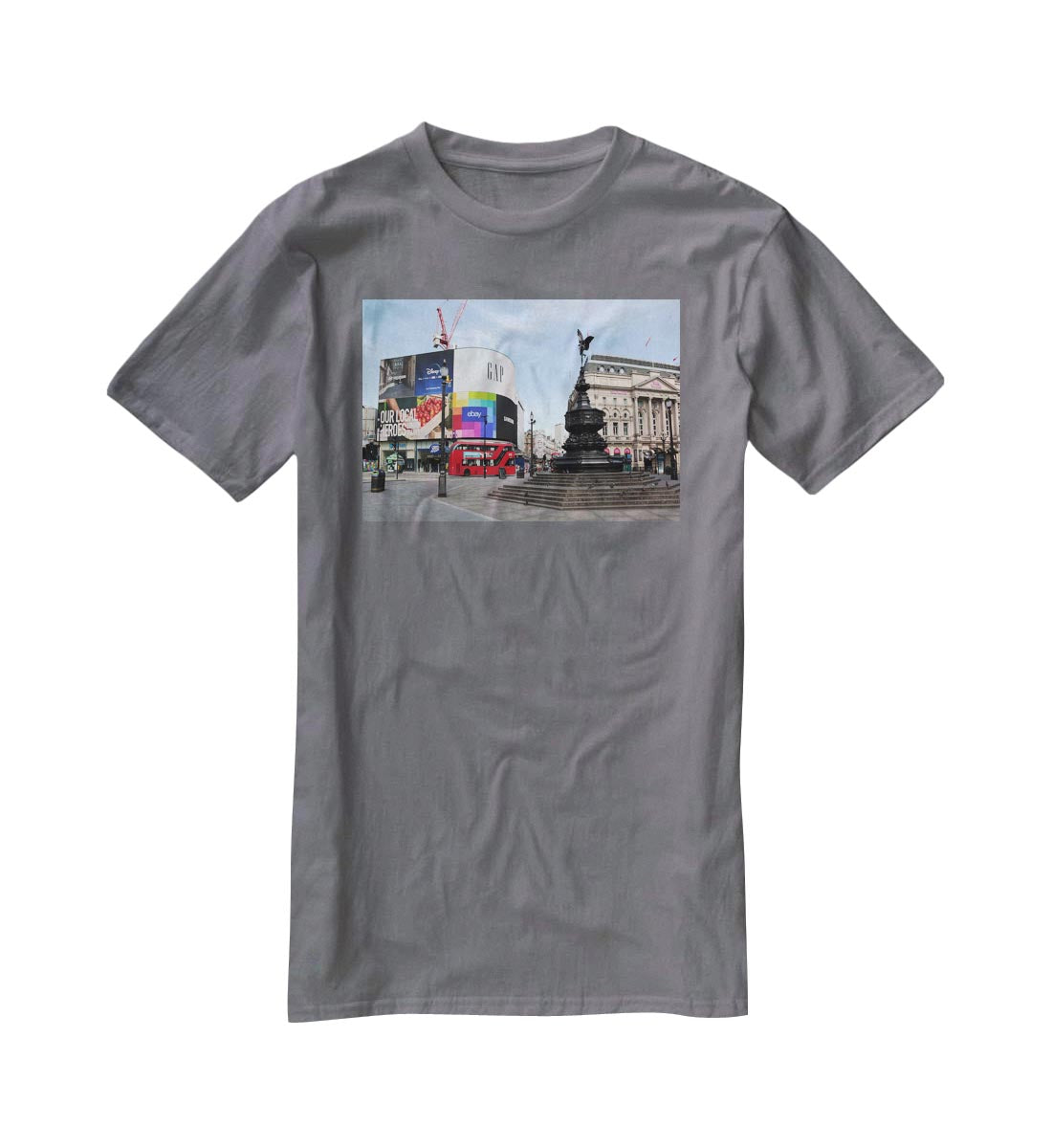 Empty Piccadilly Circus London under Lockdown 2020 T-Shirt - Canvas Art Rocks - 3