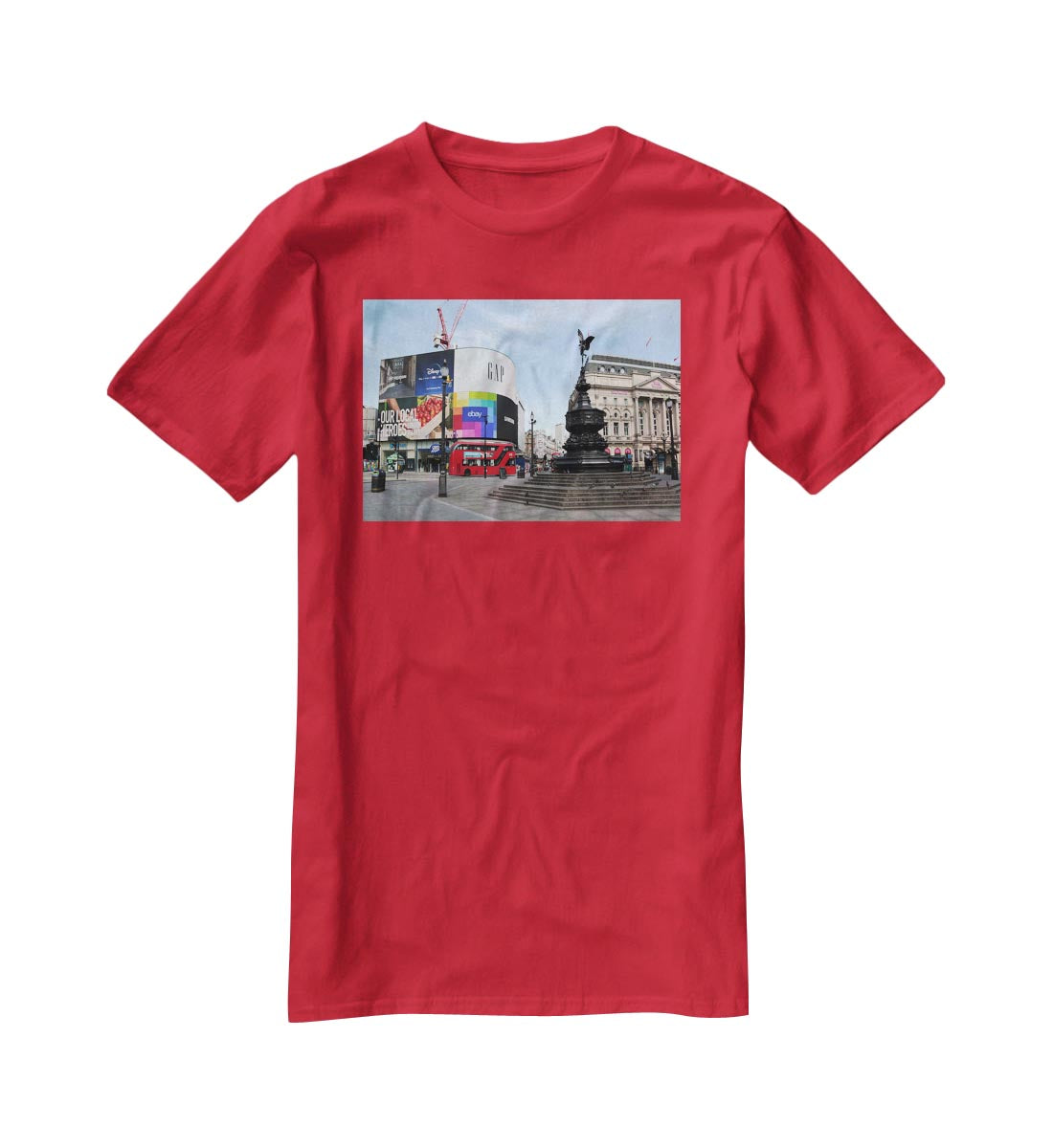 Empty Piccadilly Circus London under Lockdown 2020 T-Shirt - Canvas Art Rocks - 4